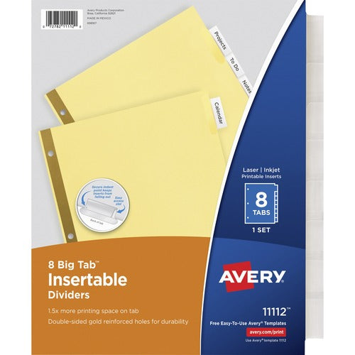 Avery® AVE11112 Avery® Big Tab Insertable Dividers - Reinforced Gold Edge