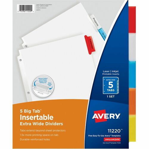 Avery® AVE11220 Avery® Big Tab Extra-Wide Insertable Dividers