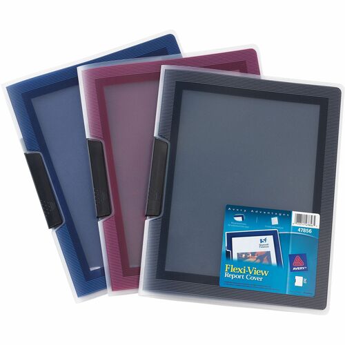 Avery® AVE47856 Flexi-View Swing Clip Report Cover - Letter - 8 1/2" X 11" Sheet Size - 25 Sheet Capacity - Polypropylene - Assorted - 24 / Box
