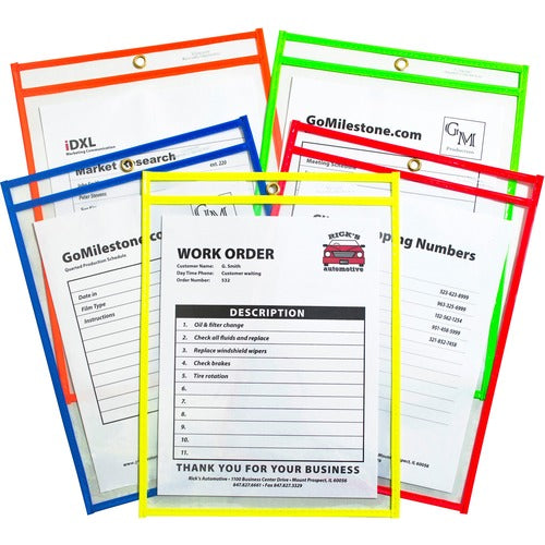 C-Line CLI43910 Neon Colored Stitched Shop Ticket Holders