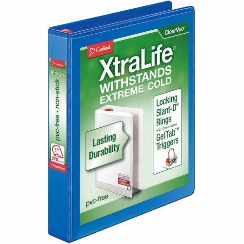 Cardinal® CRD26302 Xtralife ClearVue Locking Slant-D Binder