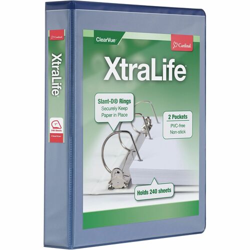 Cardinal® CRD26312 Xtralife ClearVue Locking Slant-D Binder