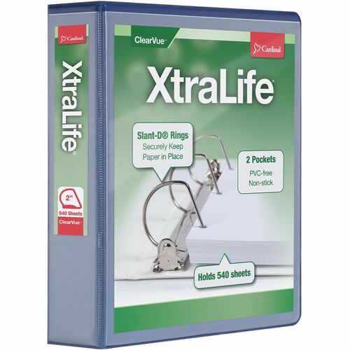 Cardinal® CRD26322 Xtralife ClearVue Locking Slant-D Binder