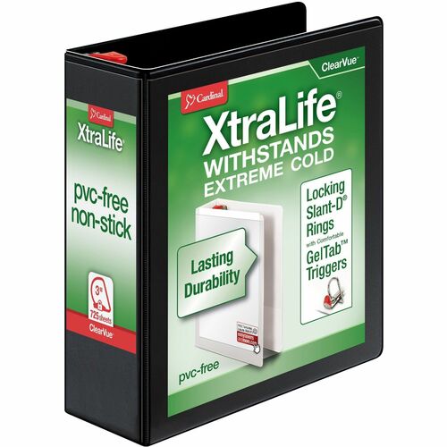 Cardinal® CRD26331 Xtralife ClearVue Locking Slant-D Binder