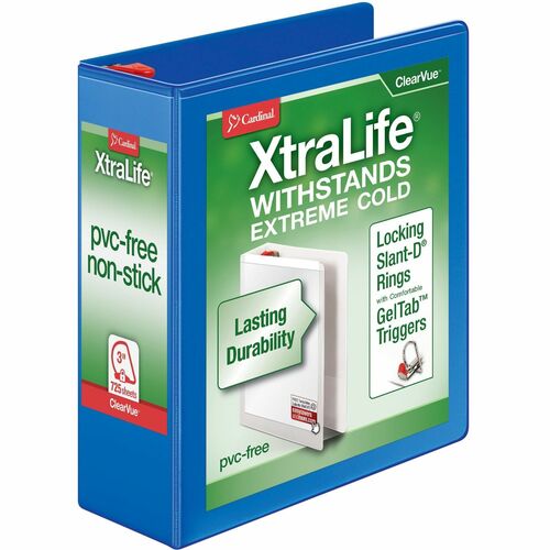 Cardinal® CRD26332 Xtralife ClearVue Locking Slant-D Binder
