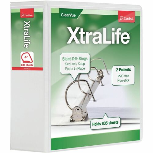 Cardinal® CRD26340 Xtralife ClearVue Locking Slant-D Binder