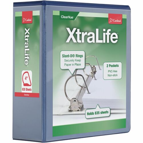 Cardinal® CRD26342 Xtralife ClearVue Locking Slant-D Binder