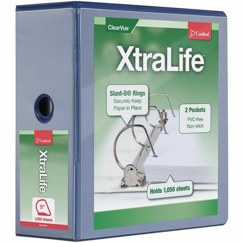 Cardinal® CRD26352 Xtralife ClearVue Locking Slant-D Binder