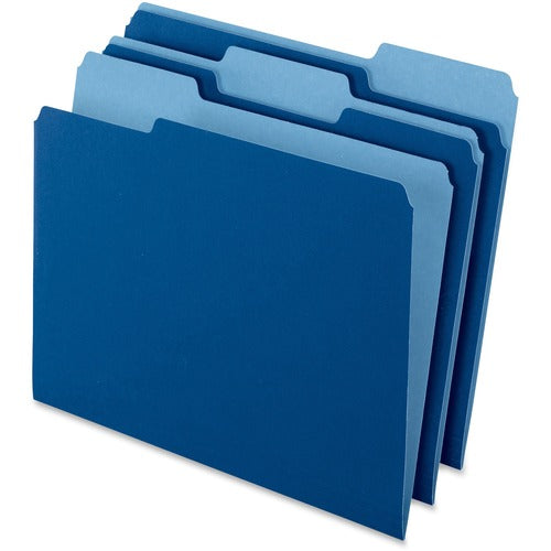 Pendaflex PFX15213NAV 1/3 Tab Cut Letter Recycled Top Tab File Folder