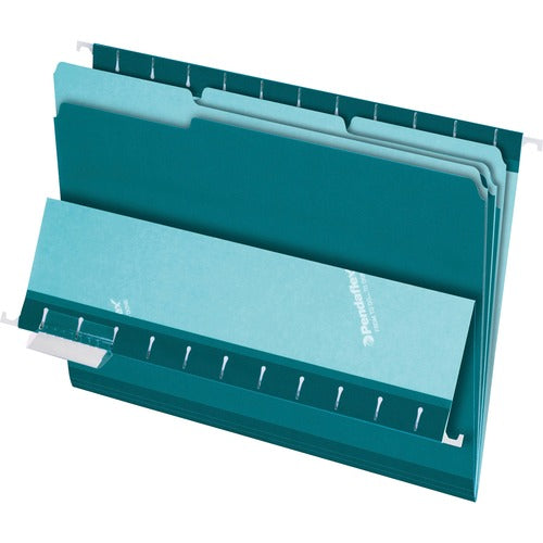 Pendaflex PFX421013TEA 1/3 Tab Cut Letter Recycled Top Tab File Folder