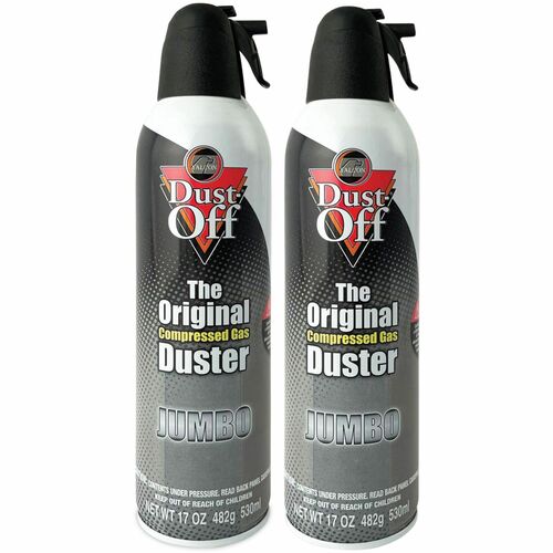 Falcon FALDPSJMB2 Dust-Off Dpsjmb2 Jumbo Disposable Duster - Ozone-Safe, Moisture-Free - 2 / Pack - Gray