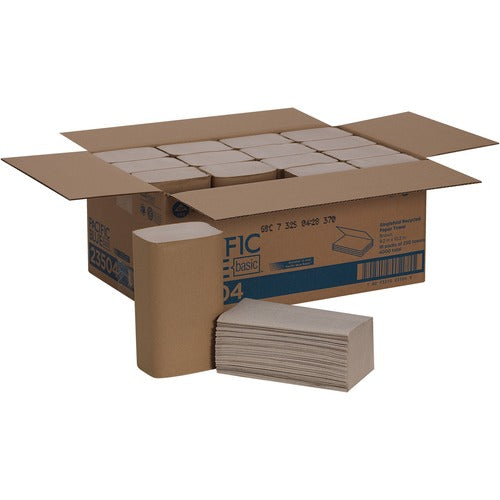 Pacific Blue Basic GPC23504 S-Fold Recycled Paper Towels
