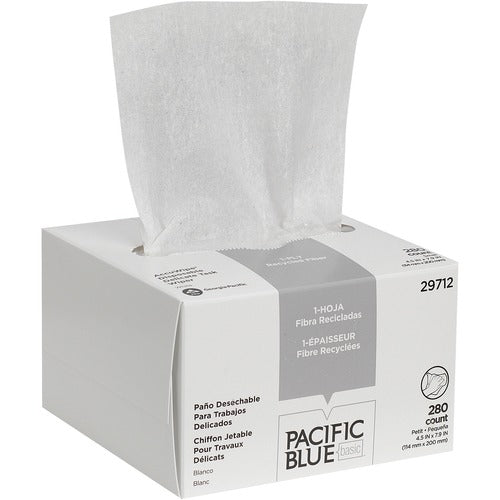Pacific Blue Basic GPC29712 AccuWipe Recycled Disposable Delicate Task Wipers