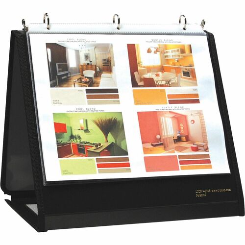 Lion LIO40008BK Insta-Cover Round Ring Easel Binder