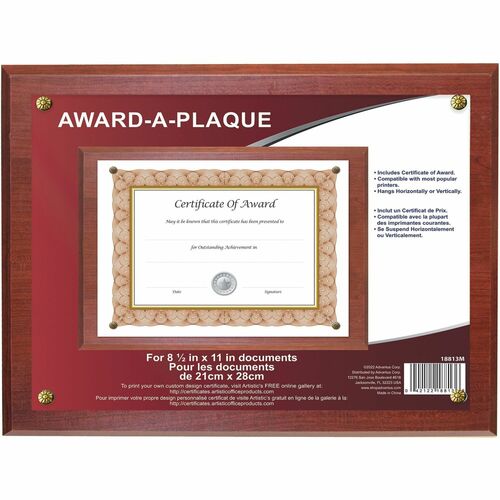 Golite nu-dell NUD18813M Woodgrain Award-A-Plaque