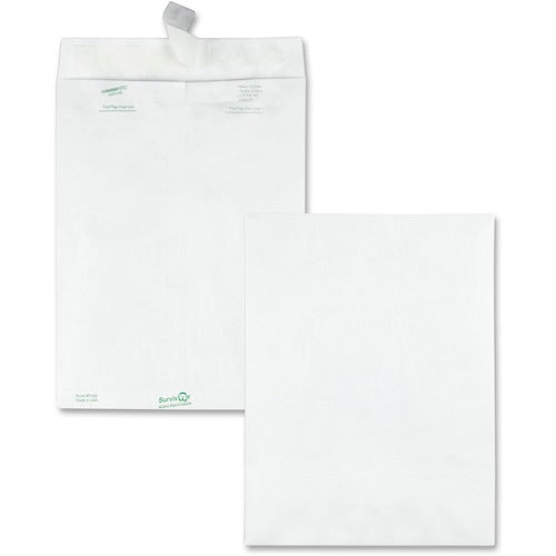 Survivor® QUAR1460 Open-End Envelope - Catalog - #10 1/2 - 9" Width X 12" Length - 14 Lb - Peel & Seal - Tyvek - 100 / Box - White
