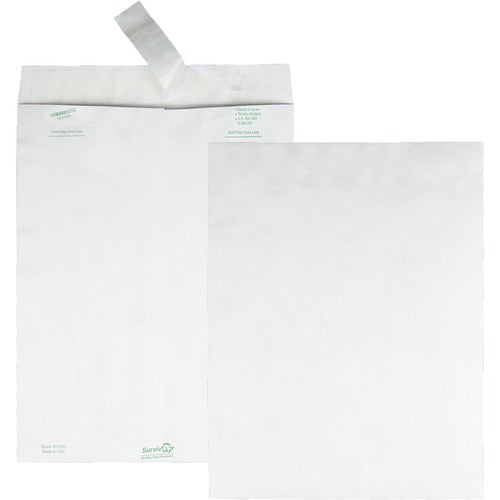Survivor® QUAR1580 Open-End Envelope - Catalog - #13 1/2 - 10" Width X 13" Length - 14 Lb - Peel & Seal - Tyvek - 100 / Box - White