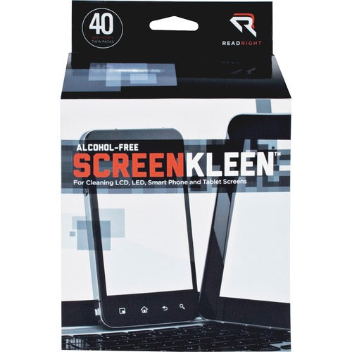 Read Right REARR1391 Alcohol-free LCD ScreenKleen Wipes