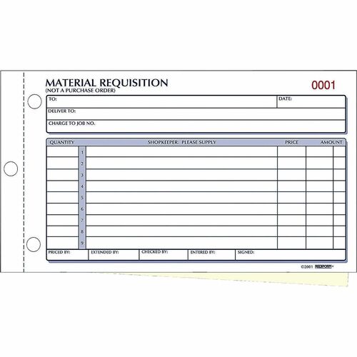Rediform RED1L114 Material Requisition Purchasing Forms