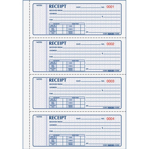 Rediform RED8L816 Money Receipt 4 Per Page Collection Forms