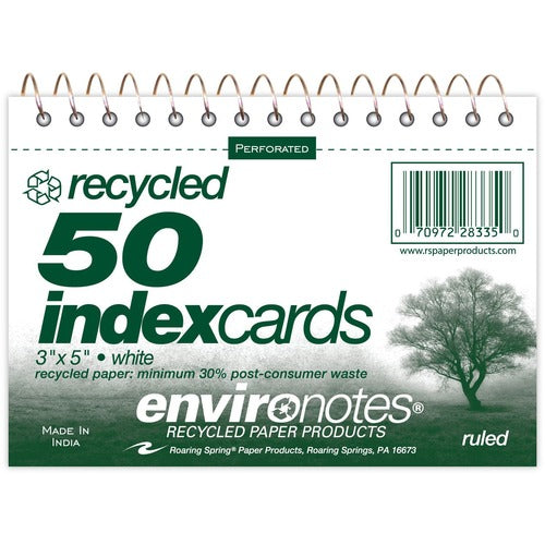 Roaring Spring ROA28335 Printable Index Card - 5" X 3.50" - Recycled - 1 Each - White