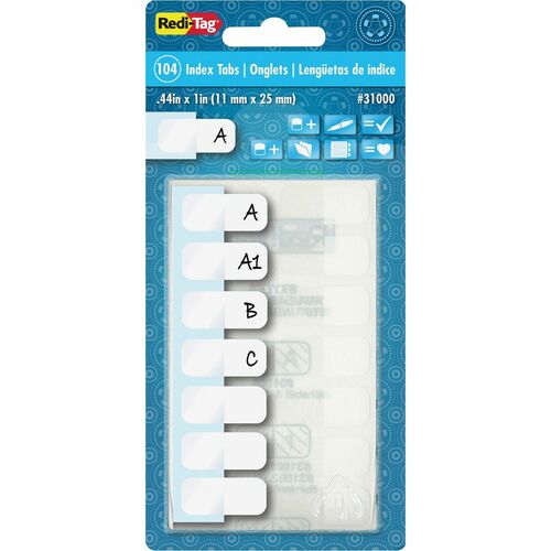 Redi-Tag RTG31000 Permanent Stick Write-On Index Tabs