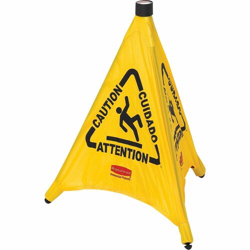 Rubbermaid Commercial RCP9S0000YW Multi-Lingual Caution Safety Cone